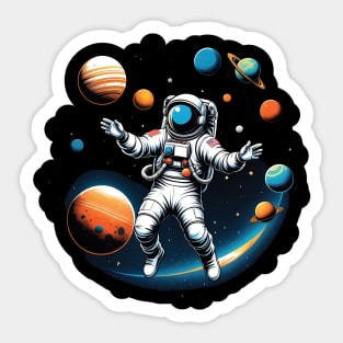 Astronaut floating in space Sticker